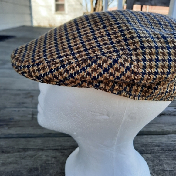 Vintage Lock & Co Hatters 100% Cashmere Gunclub Check Flat Cap Houndstooth 7 1/4 - Picture 6 of 15